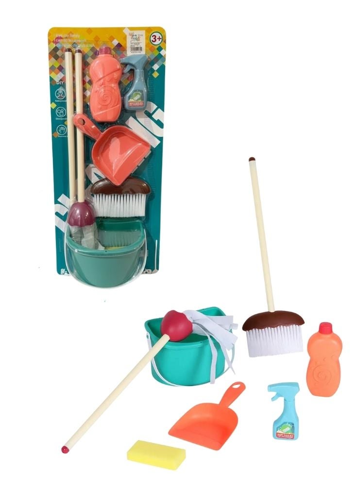 Premium Kids Cleaning Toy Set with Bucket, Mop & Accessories Pretend Play Housekeeping Kit - Image 1